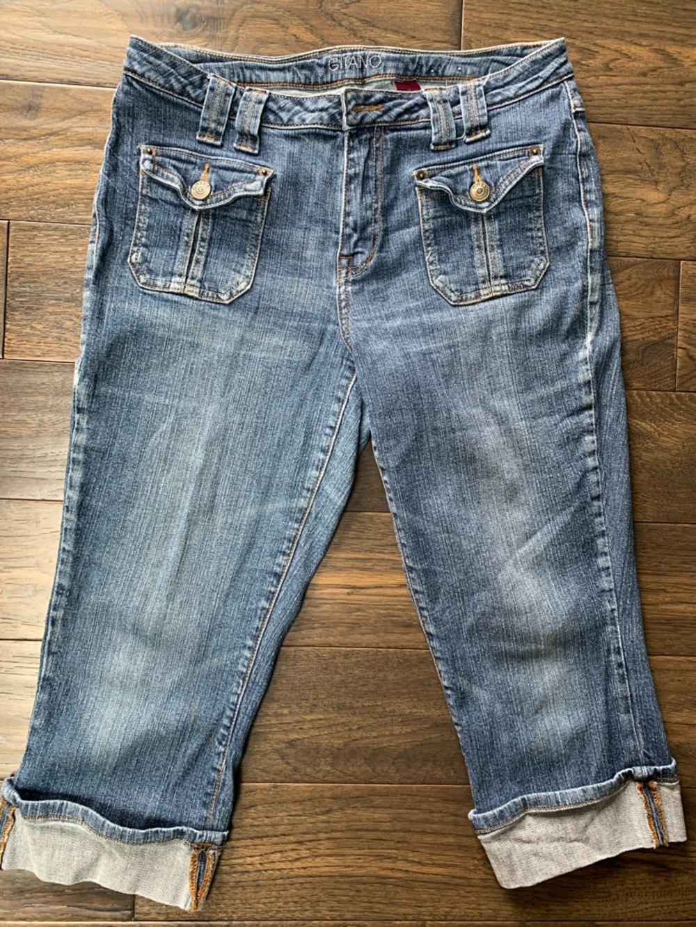 Elegant Stylish Gitano Blue Washed Ankle Crop Jeans.Pre-owned.Size:12 (31x20.5).